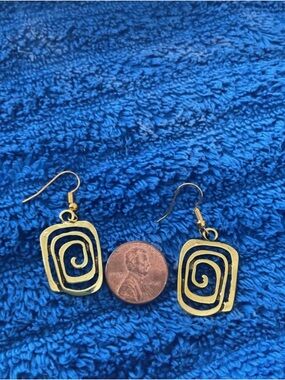 Gold Spiral Drop Earrings for Women